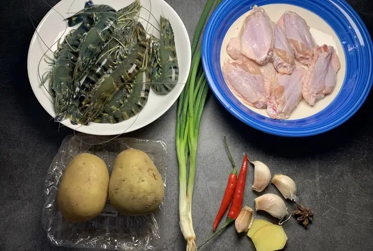 all ingredients for clay pot chicken wings with shrimp all ingredients for clay pot chicken wings with shrimp