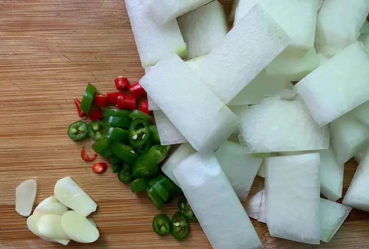 ingredients for winter melon stir fry
