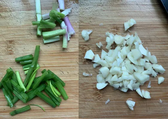 scallion and garlic
