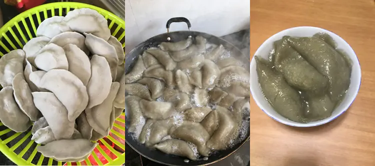 Chinese dumplings made from sweet potato flour