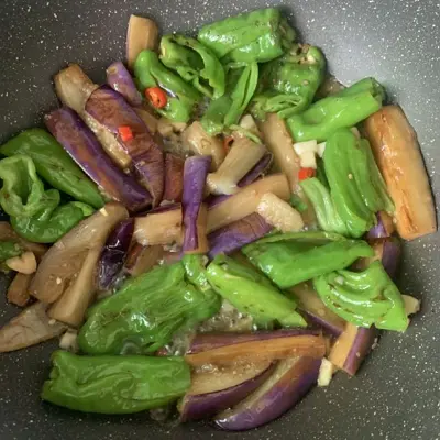 eggplant stir fry with green pepper 5