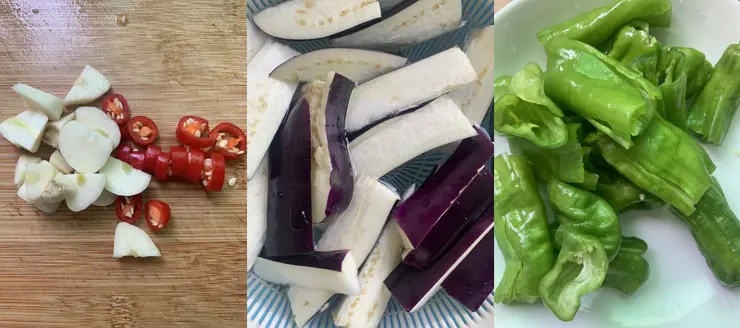 eggplant stir fry with green pepper ingredients