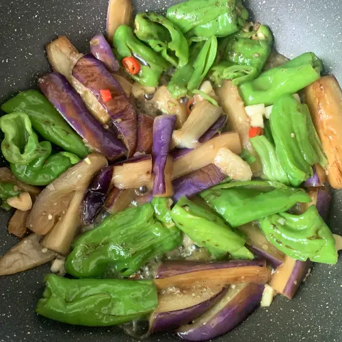 eggplant stir fry with green pepper