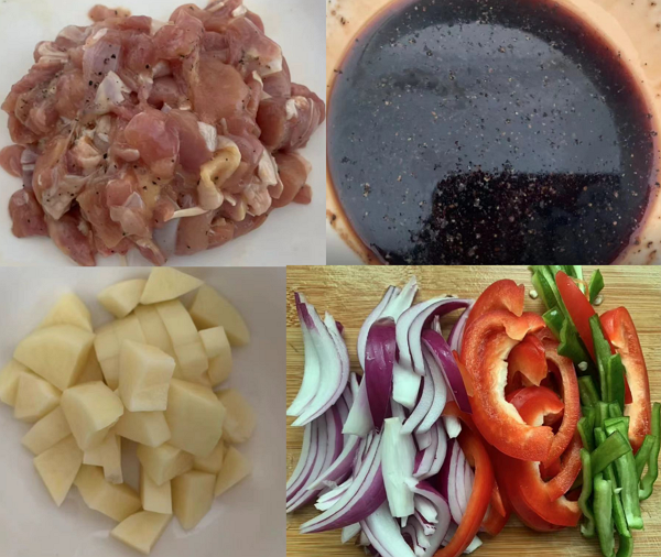 ingredients-for-black-pepper-chicken-with-potatoes ingredients for Black Pepper Chicken with Potatoes